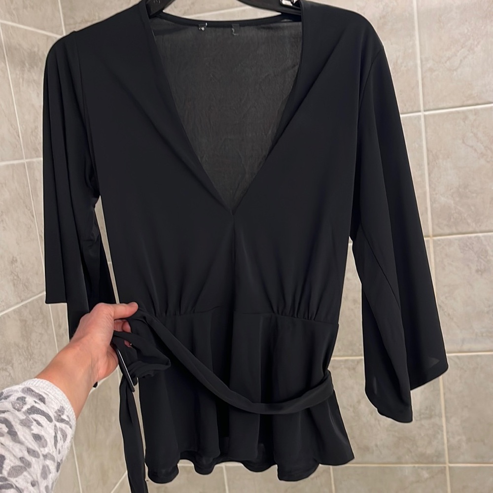 Belted low cut top